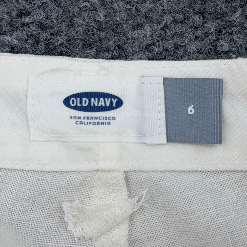 Old Navy Pineapple Chino Shorts Womens 6 Linen Blend White Gold - Picture 3 of 8
